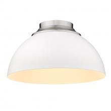  6956-FM PW-WHT - Zoey Flush Mount in Pewter with Matte White Shade